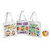 Color Your Own Mini Christian Pumpkin Canvas Tote Bags - 12 Pc. Image 1