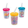 Color Your Own Religious BPA-Free Plastic Cups with Lids & Straws - 12 Ct. Image 1
