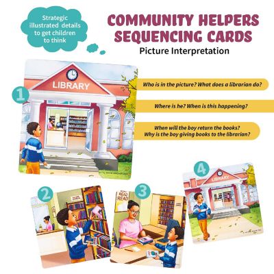Community Helpers Kids Story Cards, Sequence Game Community Helpers Image 2