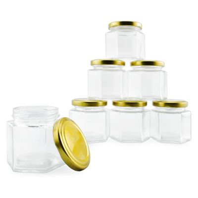 Cornucopia 4-Ounce Hexagon Jars (24-Pack); Clear Glass Bottles for Spices, Party Favors, Jams Etc Image 2