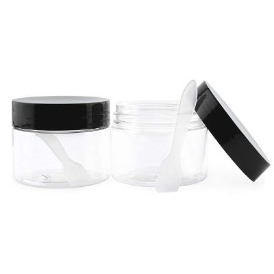 Cornucopia 4oz Clear Plastic Jars with Labels & Spatulas & Lids (12-Pack); Straight Sided PET BPA-Free Containers Great for Cosmetics, Kitchen & Gifts Image 2