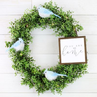Cornucopia Blue Jays Artificial Birds (6-Pack); Imitation Feathered Blue and White Birds for Wreaths, Christmas Decor, Flower Arrangements and More Image 1