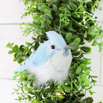 Cornucopia Blue Jays Artificial Birds (6-Pack); Imitation Feathered Blue and White Birds for Wreaths, Christmas Decor, Flower Arrangements and More Image 2