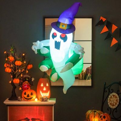 Costway 3.6' Halloween Inflatable Ghost Indoor Outdoor Blow Up Flying Halloween Decor Image 1