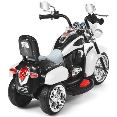 Costway 3 Wheel Kids Ride On Motorcycle 6V Battery Powered Electric Toy White Image 2