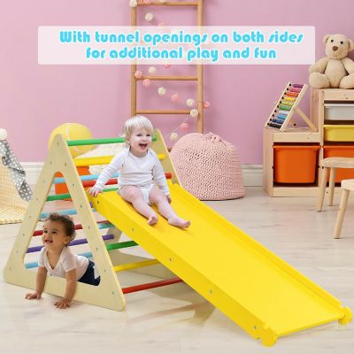 Costway 5 in 1 Toddler Playing Set Kids Climbing Triangle & Cube Play Equipment Image 3