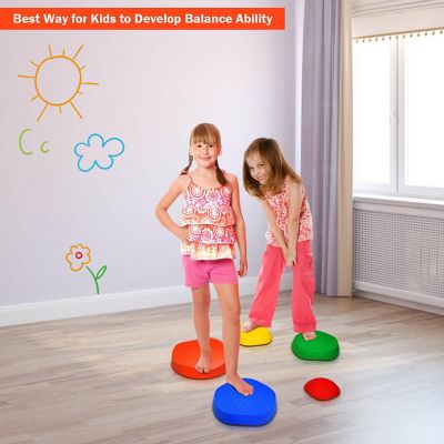 Costway 5pcs Kids Balance Stepping Stones Indoor & Outdoor Coordination & Balance Toy Image 3