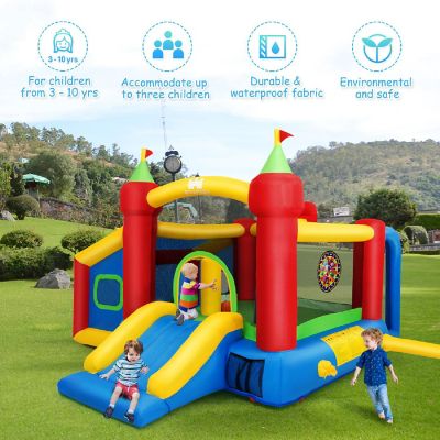 Costway  6-in-1 Inflatable Bounce House Blow up Castle Toddler Kids Indoor Outdoor with 480 Blower Image 2