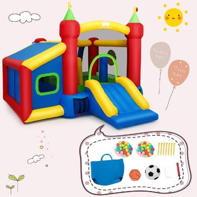 Costway  6-in-1 Inflatable Bounce House Blow up Castle Toddler Kids Indoor Outdoor with 480 Blower Image 3