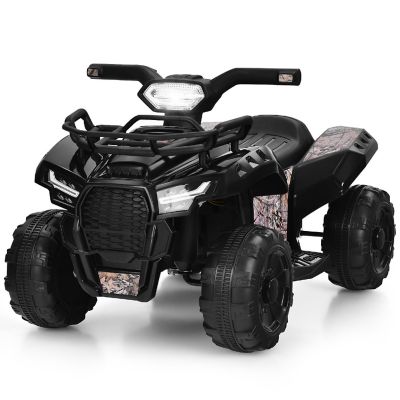 Costway 6V Kids ATV Quad Electric Ride On Car Toy Toddler with LED Light MP3 Black Image 1