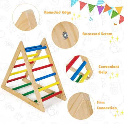 Costway Climbing Triangle Ladder, Wooden Triangle Climber, Educational Triangle Climber Image 1