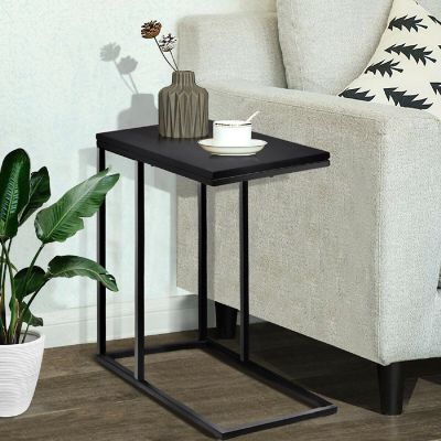 Costway Coffee Tray Sofa Side End Table Ottoman Couch Console Stand TV Lap Snack Black Image 1