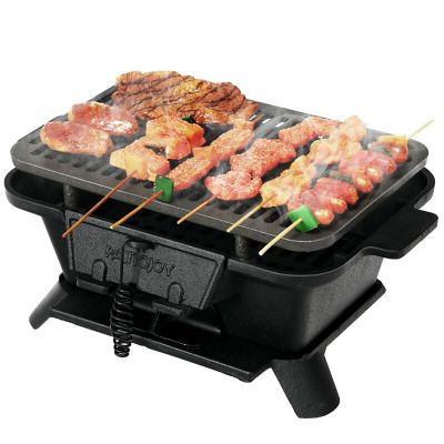 Costway Heavy Duty Cast Iron Charcoal Grill Tabletop BBQ Grill Stove for Camping Picnic Image 2