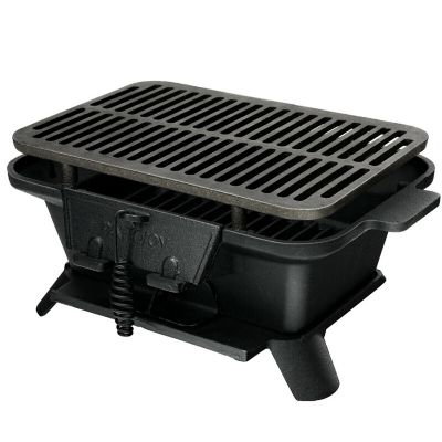 Costway Heavy Duty Cast Iron Charcoal Grill Tabletop BBQ Grill Stove for Camping Picnic Image 3