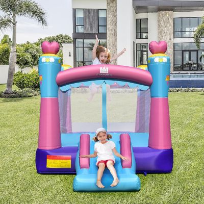 Costway Inflatable Bounce House 3-in-1 Princess Theme Inflatable Castle without Blower Image 2