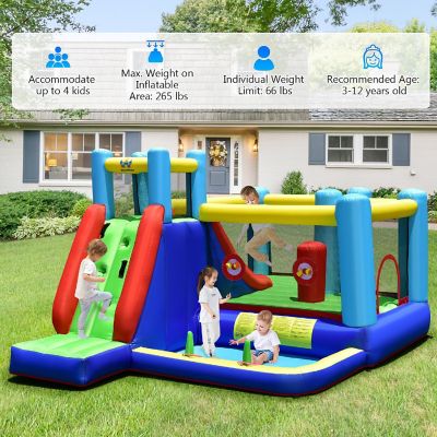Costway Inflatable Bounce House 8-in-1 Kids Inflatable Slide Bouncer  (With 735W Blower) Image 2
