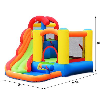 Costway Inflatable Bounce House Kid Water Splash Pool Slide Jumping Castle w/740W Blower Image 1