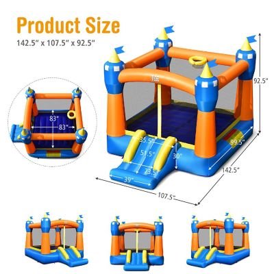 Costway Inflatable Bounce House Kids Magic Castle w/ Large Jumping Area Without Blower Image 3