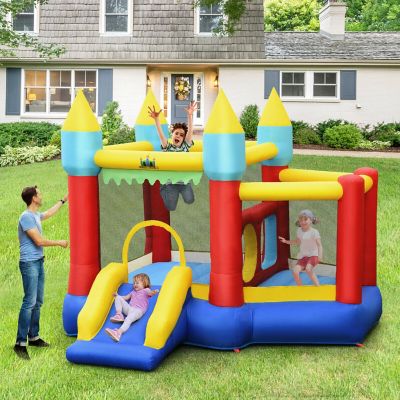 Costway Inflatable Bounce House Slide Jumping Castle Ball Pit Tunnels Without Blower Image 1