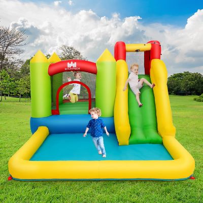Costway Inflatable Bounce House Water Slide Jump Bouncer with Climbing Wall and Splash Pool Blower Excluded Image 3