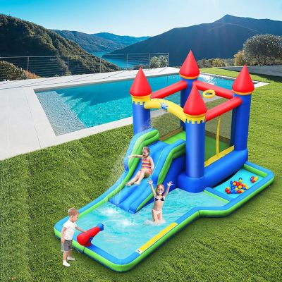 Costway Inflatable Castle Bouncer Bounce House Slide Water Park BallPit with 580W Blower Image 2