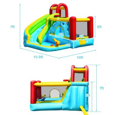 Costway Inflatable Kids Water Slide Jumper Bounce House Splash Water Pool Without Blower Image 3