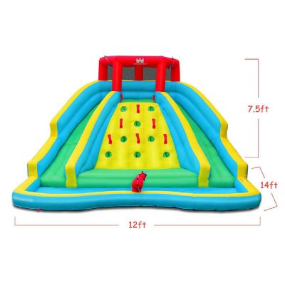 Costway Inflatable Mighty Water Park Bouncy Splash Pool Climbing Wall w/ 735W Blower Image 2