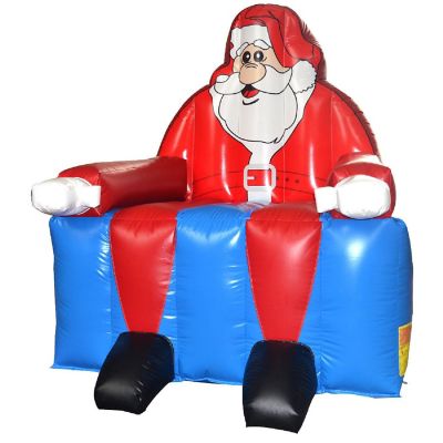 Costway Inflatable Santa Claus Water Park Castle Jumper Christmas Bounce House Without Blower Image 1