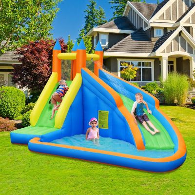 Costway Inflatable Water Slide Mighty Bounce House Castle Splash Pool without Blower Image 1