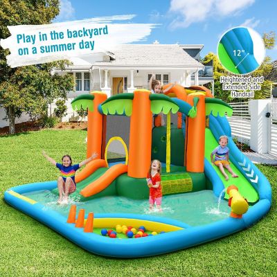 Costway Inflatable Water Slide Park Kid Bounce House w/Upgraded Handrail Blower Excluded Image 1