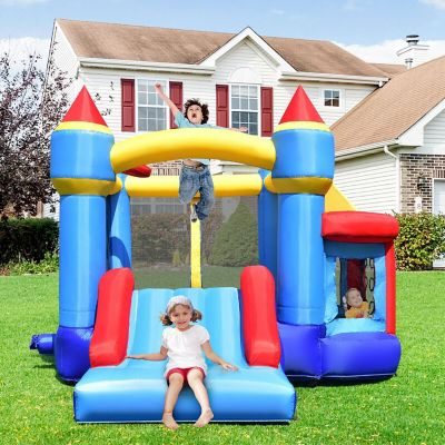 Costway InflatableBounce House Castle Slide Bouncer Kids Shooting Net/Without Blower Image 3