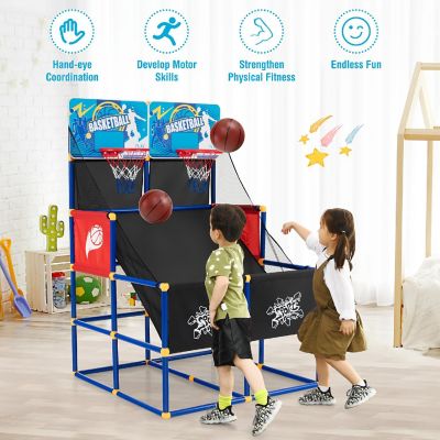 Costway Kids Dual Shot Basketball Arcade Game w/4 Balls Pump Easy Quick Assembling Gift Image 3