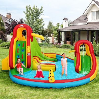 Costway Kids Inflatable Water Slide Bounce Park Splash Pool with Water Cannon & 480W Blower Image 2