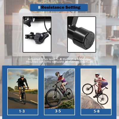 Costway Magnetic Indoor Bicycle Bike Trainer Exercise Stand 8 Levels of Resistance Image 2