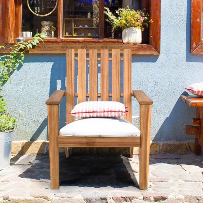 Costway Patio Acacia Wood Adirondack Chair Lounge Armchair Durable Outdoor Garden Yard Image 3