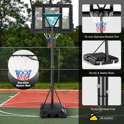 Costway Portable Basketball Hoop Stand Adjustable Height W/Shatterproof Backboard Wheels Image 1