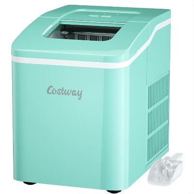 Costway Portable Ice Maker Machine Countertop 26Lbs/24H Self-cleaning w/ Scoop Green Image 1