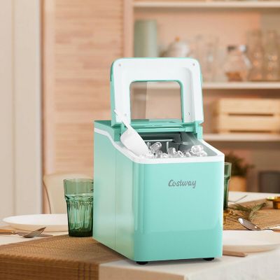 Costway Portable Ice Maker Machine Countertop 26Lbs/24H Self-cleaning w/ Scoop Green Image 2