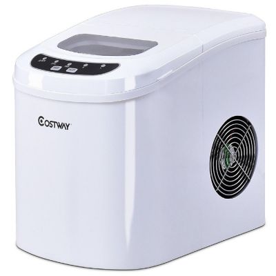 Costway White Portable Compact Electric Ice Maker Machine Mini Cube 26lb/Day Image 1