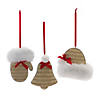 Cozy Mitten Hat And Bell Ornament (Set Of 12) 3.5"H, 4"H, 4.25"H Resin Image 1
