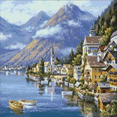 Crafting Spark (Wizardi) - Alpine Village WD091 18.9 x 14.9 inches Wizardi Diamond Painting Kit Image 1