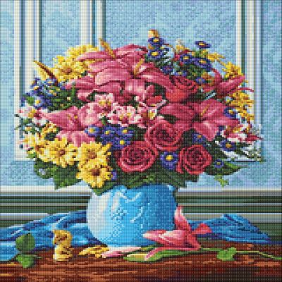 Crafting Spark (Wizardi) - Colorful Bouquet WD2520 18.9 x 14.9 inches Wizardi Diamond Painting Kit Image 1