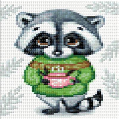 Crafting Spark (Wizardi) - Cute Racoon CS2701 5.9 x 7.9 inches Crafting Spark Diamond Painting Kit Image 1