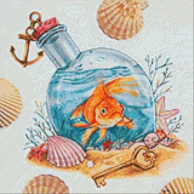 Crafting Spark (Wizardi) - Golden Fish Cs2721 15.75x15.75 inches Crafting Spark Diamond Painting Kit Image 1