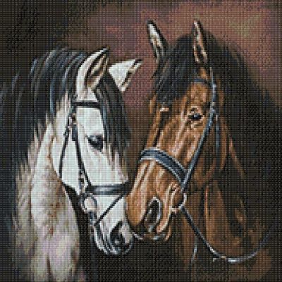 Crafting Spark (Wizardi) - Horse Tenderness WD2469 14.9 x 18.9 inches Wizardi Diamond Painting Kit Image 1