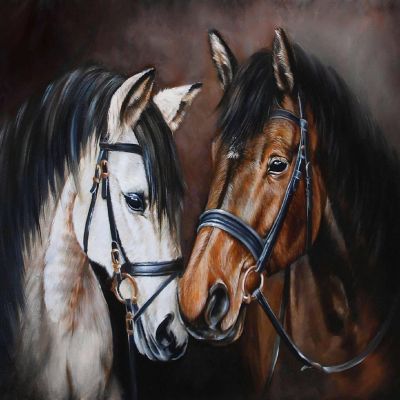 Crafting Spark (Wizardi) - Horse Tenderness WD2469 14.9 x 18.9 inches Wizardi Diamond Painting Kit Image 1