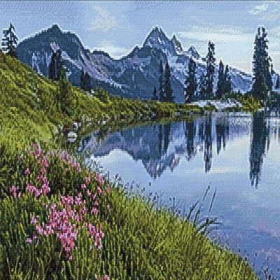 Crafting Spark (Wizardi) - Mountain lake Cs2717 27.56x15.75 inches Crafting Spark Diamond Painting Kit Image 1