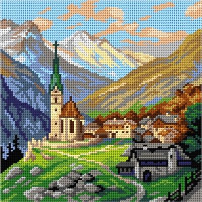 Crafting Spark (Wizardi) - Needlepoint canvas for halfstitch without yarn after Georg Janny - Heiligenblut 3295H - Printed Tapestry Canvas Image 1
