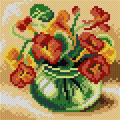 Crafting Spark (Wizardi) - Needlepoint canvas for halfstitch without yarn Nasturtium 2897D - Printed Tapestry Canvas Image 1