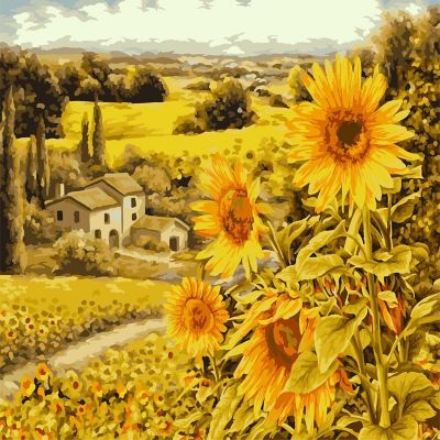 Crafting Spark (Wizardi) - Painting by Numbers kit Crafting Spark Sunny Fields A149 19.69 x 15.75 in Image 1